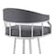 Armen Living Valerie 30" Swivel Slate Gray Faux Leather and Silver Metal Bar Stool LCVLBASLGR30 - alternate 8